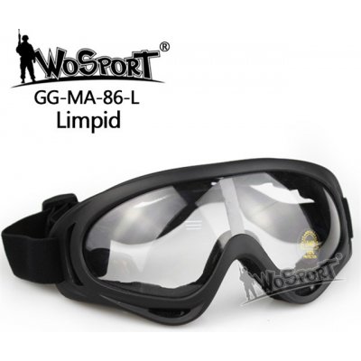 Ochranné antireflexní brýle Wosport MA-86 černé čiré