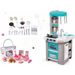Smoby set elektronická kuchyňka Tefal Studio Bubble tyrkysová a snídaňový set Hello Kitty v taštičce 311023-2 – Sleviste.cz