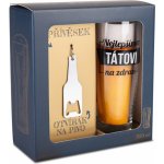 Albi Nejlepšímu tátovi na zdraví půllitr půllitr 500 ml + klíčenka otvírák, dárková sada – Sleviste.cz