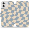 Pouzdro a kryt na mobilní telefon Apple Mobiwear - Apple iPhone 12 / 12 Pro - VA59S Modrá a béžová šachovnice