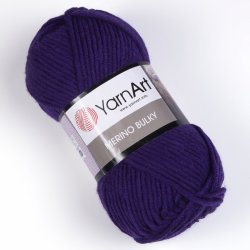 Pletací příze YarnArt MERINO BULKY 556 tmavě fialová, 100g/100m