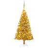 Vánoční stromek zahrada-XL Umělý vánoční stromek s LED a sadou koulí zlatý 150 cm PET