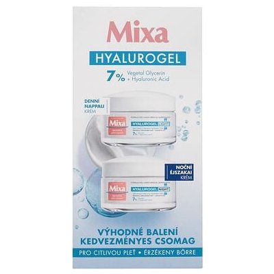 Mixa Hyalurogel : denní pleťový krém Hyalurogel Light 50 ml + noční pleťový krém Hyalurogel Night 50 ml