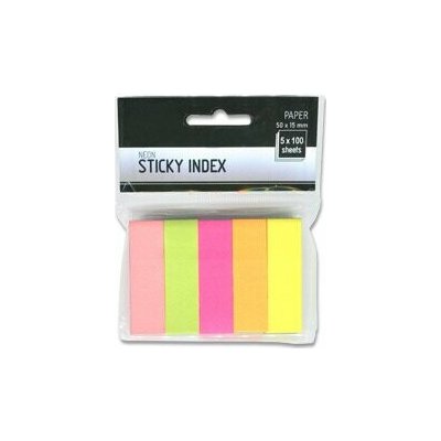 Samolepicí papírové záložky - 50 x 15 mm, 5 barev x 100 ks – Zboží Dáma