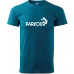 Parkour salto klasické pánské triko petrolejová