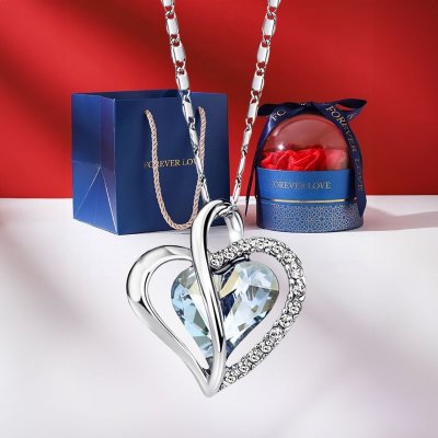 Éternelle Náhrdelník Swarovski Elements srdíčko DK-016-2022010104B/R – Hledejceny.cz