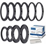 10dílná sada adaptérů na filtrové kroužky 62 mm, kovové stupňovité kroužky filtrů pro všechny