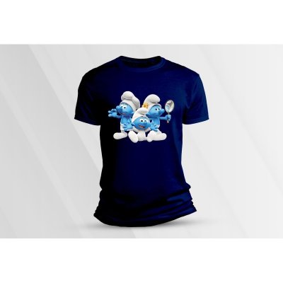 Sandratex dětské bavlněné tričko Šmoulové 3. Námořnická modrá – Zboží Mobilmania