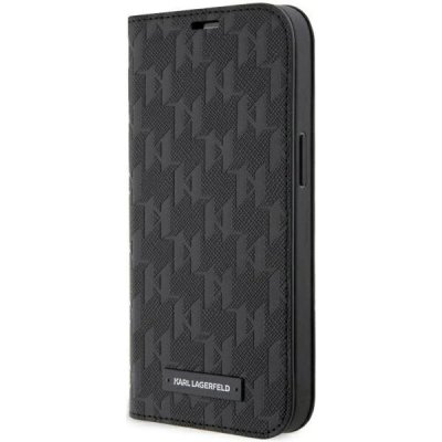 Pouzdro Karl Lagerfeld iPhone 14 Pro bookcase Saffiano Monogram černé – Zbozi.Blesk.cz