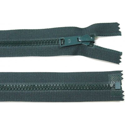 KOH-I-NOOR Kostěný zip no.5 rozepínací 45cm tmavě zelený bundový s překlápěcím jezdcem – Hledejceny.cz