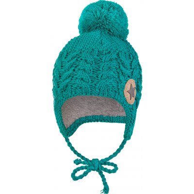 Little Angel Čepice pletená zavazovací copánky LA Outlast ® zelená – Zboží Dáma