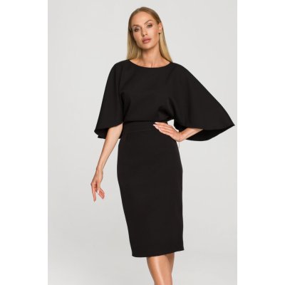 M700 Sheath dress with kimono sleeves černá – Zboží Mobilmania