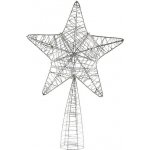 Decoled hvězda na špici stromu stříbrná 24 × 36 cm – Hledejceny.cz
