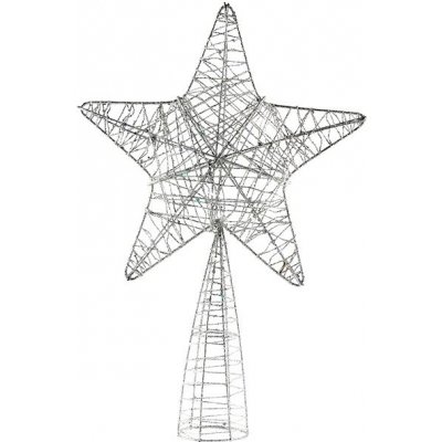 Decoled hvězda na špici stromu stříbrná 24 × 36 cm – Hledejceny.cz
