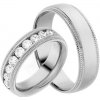 Prsteny iZlato Forever snubní prsteny z bílého zlata s linií diamantů IZOBBR003A