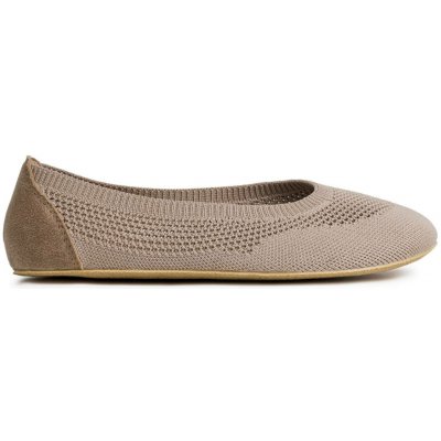 Ahinsa shoes dámské pletené balerínky Comfort Softy béžové – Hledejceny.cz