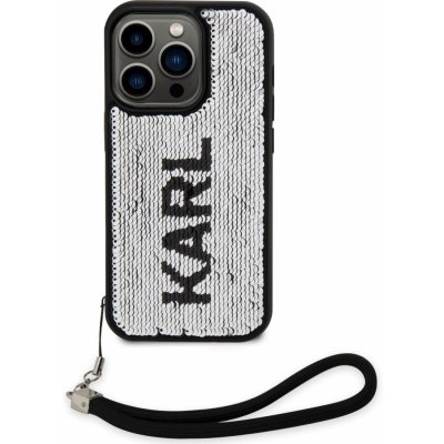 Pouzdro Karl Lagerfeld Sequins Reversible iPhone 14 Pro černé/stříbrné – Zboží Mobilmania