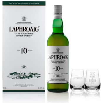 Laphroaig 10y 40% 0,7 l (dárkové balení 2 sklenice)