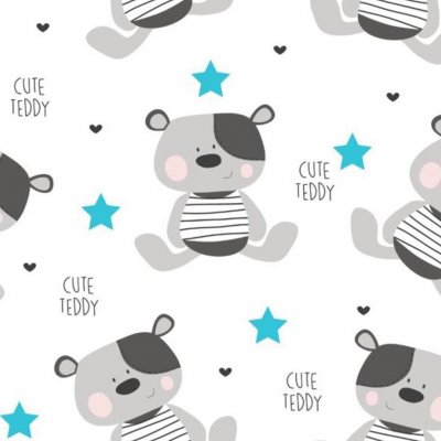 New Baby Nepromokavá flanelová podložka Cute Teddy bílá 57x47 – Zboží Mobilmania