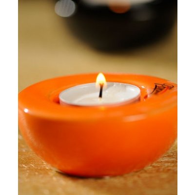 Paramit Svícen na čajovou svíčku 8x3,5 cm oranžový – Zboží Mobilmania