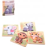 Jouéco the Wildies Family dřevěné mini puzzle Tiger – Zboží Dáma