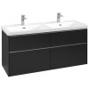 Koupelnový nábytek Villeroy & Boch Subway 3.0 skříňka 127.2x46.2x57.6 cm závěsná pod umyvadlo černá C568L0VL