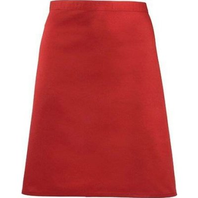 Premier Workwear Středně dlouhá keprová zástěra do gastro provozu Červená vínová 70 x 50 cm PW151 – Hledejceny.cz
