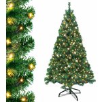 XMTECH LED 180CM umělý vánoční stromek zelené PVC jehly pro vánoční výzdobu s teplým světelným řetězem – Sleviste.cz