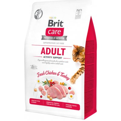 Brit Care Cat bez obilovin pro podporu fyzické aktivity dospělých koček s kuřetem a krocanem 0,4 kg – Zboží Mobilmania