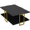 Konferenční stolek Kalune Design Polka černo / zlatý