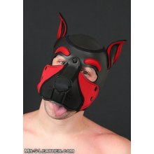 Psí maska Mr. S Leather Neoprene Frisky Pup Hood Medium neoprenová psí kukla pro puppy play