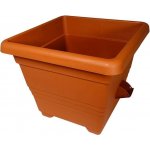 PLASTIA Hranatý samozavlažovací kv. Bergamot 30x30 cm terakota – HobbyKompas.cz