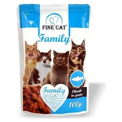 FINE CAT Family s RYBOU v omáčce 100 g