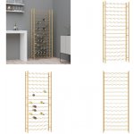 vidaXL Stojan na víno pro 96 lahví Golden Metal – Sleviste.cz