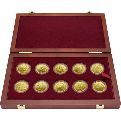 Česká mincovna Sada 10 zlatých mincí Hrady 2016 2020 Standard 155,5 g