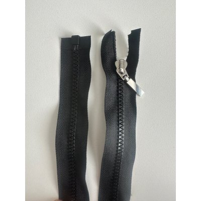 Zip kostěný 5mm se stříbrným jezdcem, černý 90 cm – Hledejceny.cz
