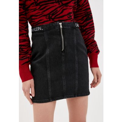 Tommy Hilfiger Calvin Klein dámská džínová sukně Dart skirt černá – Hledejceny.cz