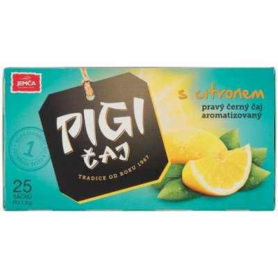 Jemča Pigi čaj s citronem pravý černý čaj aromatizovaný 25 x 1,5 g