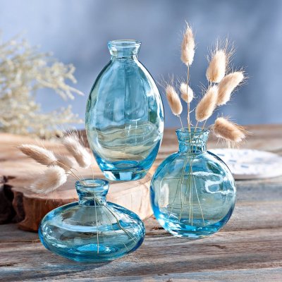 Weltbild Skleněné vázy Blue, sada 3 ks – Zboží Mobilmania