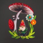 AMADEA dřevěná ozdoba barevná trpaslík a houby 9 cm český výrobek – Zbozi.Blesk.cz