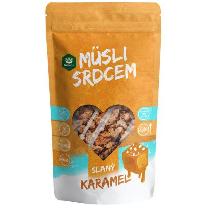 Topnatur musli srdcem spékané slaný karamel 350 g – Zboží Dáma