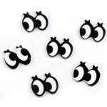 Dřevěné oči k nalepení 18x16 mm - bílá černá (10 ks) – Zboží Dáma