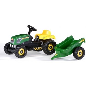 Rolly Toys Šlapací traktor Rolly Kid s vlečkou zelený