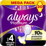 Always Platinum Secure Night velikost 4 Vložky s křidélky 30 ks – Zboží Dáma