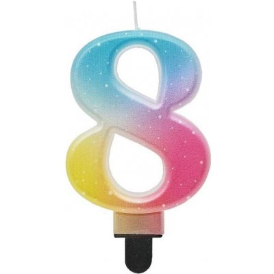 Godan Dortisimo svíčka žluto-růžovo-modrá číslo 8 – Zboží Dáma