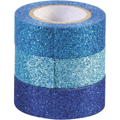 Heyda Dekorativní lepící páska Glitr, 1,5 cm x 3 m ledově/středně/tmavě modrá – Hledejceny.cz