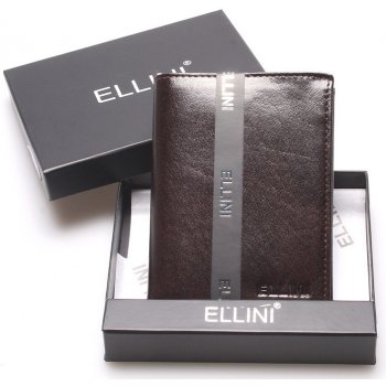 Ellini Elegantní pánská kožená peněženka čokoládově hnědá Daemon hnědá
