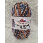 Himalaya Příze Wool socks print - S49-04 modro-oranžovo-světlá – Hledejceny.cz