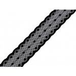 Elastická krajka / vsadka šíře 30 mm Varianta: 2 černá, Balení: 25.2 m – Sleviste.cz