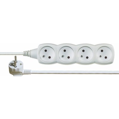 Emos Prodlužovací kabel, H05VV-F3G, 10 m, 4 zásuvky, bílý 1902041000 – Zboží Mobilmania